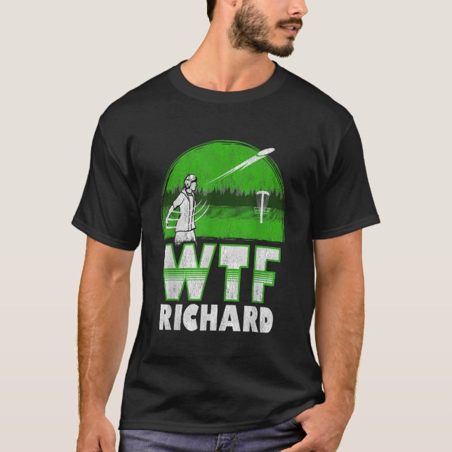 T-shirt Chemise de Golf Disque Hommes Drôle WTF Richard Di (Devant)