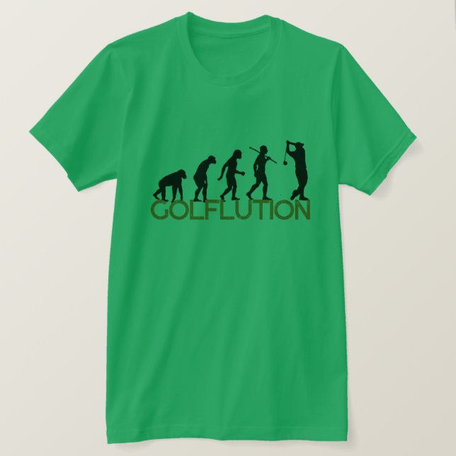 T-shirt Chemise de golf Golflution - Drôle Evolution Tee (Design devant)