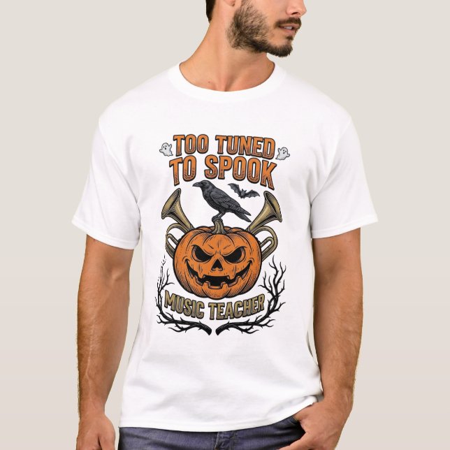 T-shirt Chemise de gravure de citrouille Halloween profess (Devant)