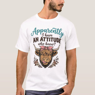 T-shirt Chemise de gravure vintage d'attitude de vache des
