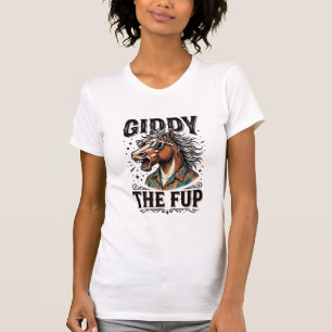 T-shirt Chemise de gravure vintage de cheval de Fup drôle 