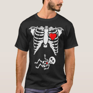 T-shirt Chemise de grossesse Skeleton Baby X-Ray Halloween