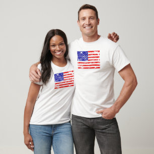 T-shirt Chemise de grunge de drapeau américain