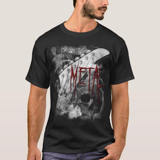 T-shirt Chemise de guitare en métal de la mort (Devant)