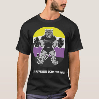 T-shirt Chemise de gym Tiger Lifter de fierté non binaire 