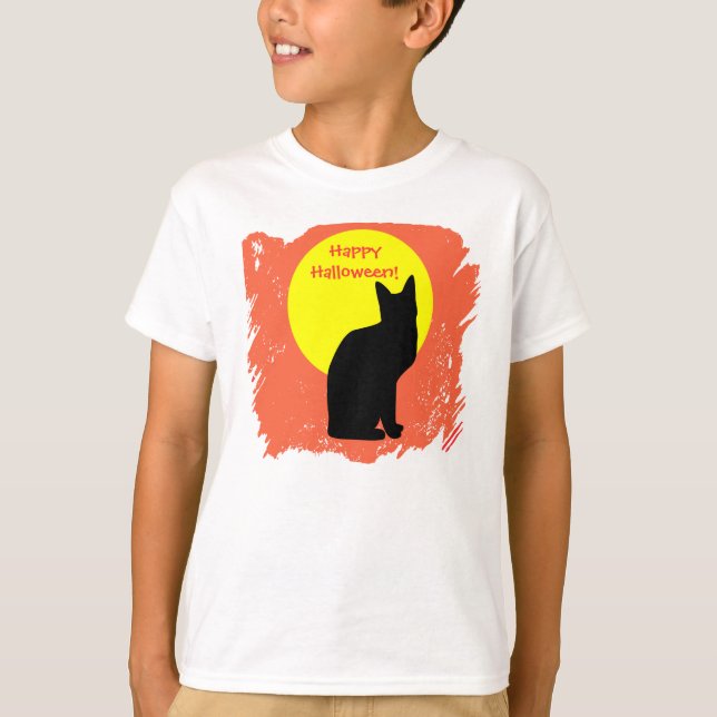 T-shirt Chemise de Halloween de chat noir (Devant)