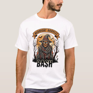 T-shirt Chemise de Halloween Épouvantail Gravure Vintage F