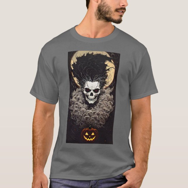 T-shirt Chemise de Halloween Skull Hell Raiser (Devant)