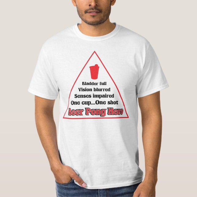 T-shirt Chemise de héros de puanteur de bière en rouge (Devant)