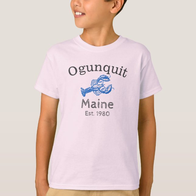 T-shirt Chemise de homard bleu Maine Ogunquit, 2 garçon (Devant)