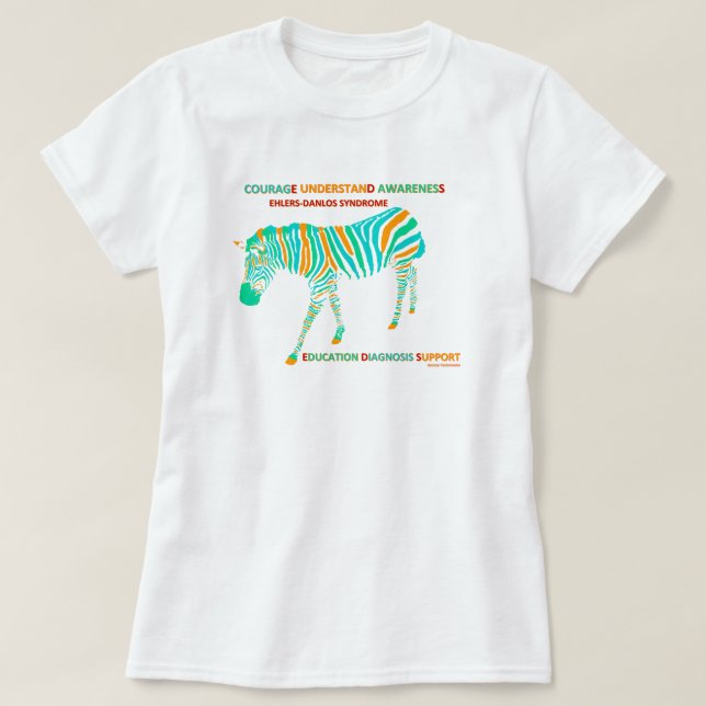 T-shirt Chemise de inspiration de zèbre de syndrome d'EDS (Design devant)