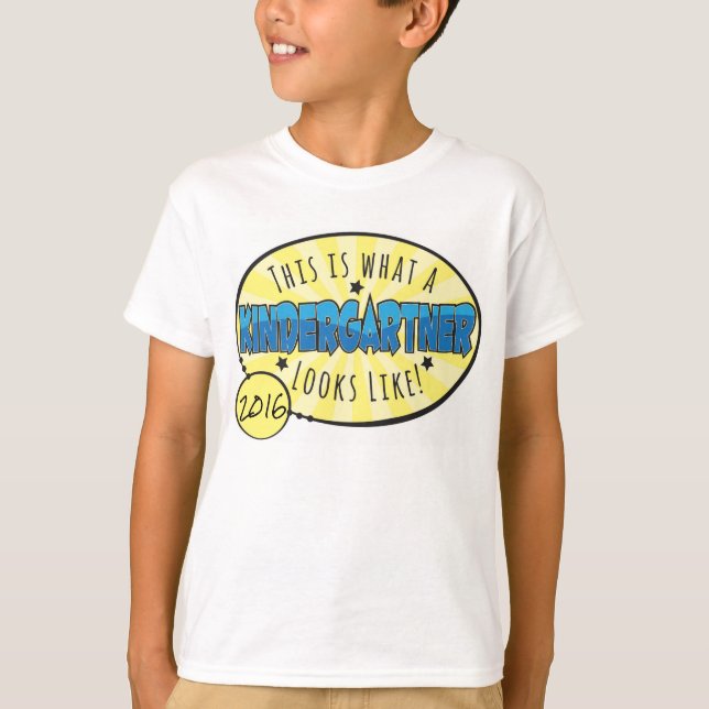 T-shirt Chemise | de jardin d'enfants bleu et jaune (Devant)