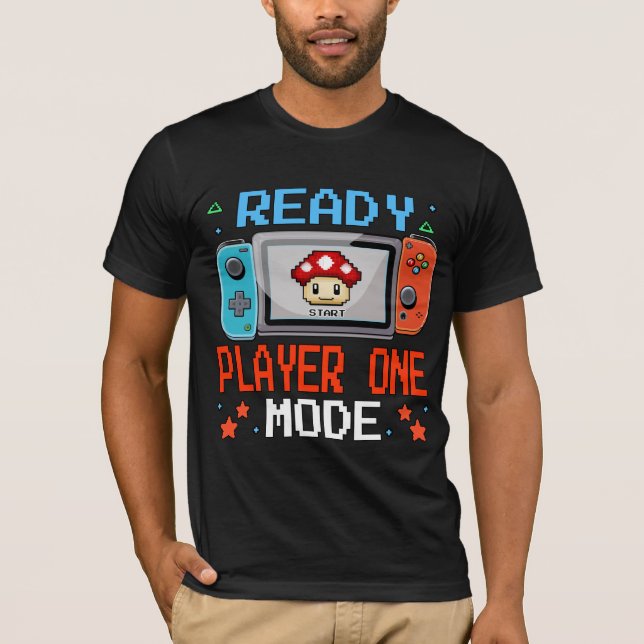 T-shirt Chemise de jeu en pixel art mode Ready Player One (Devant)