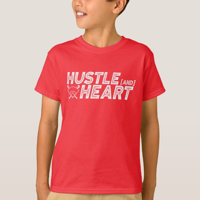 T-shirt Chemise de jeu Hustle and Heart pour les garçons (Devant)