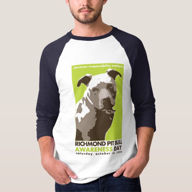 T-shirt chemise de jour de conscience de pitbull (Devant)