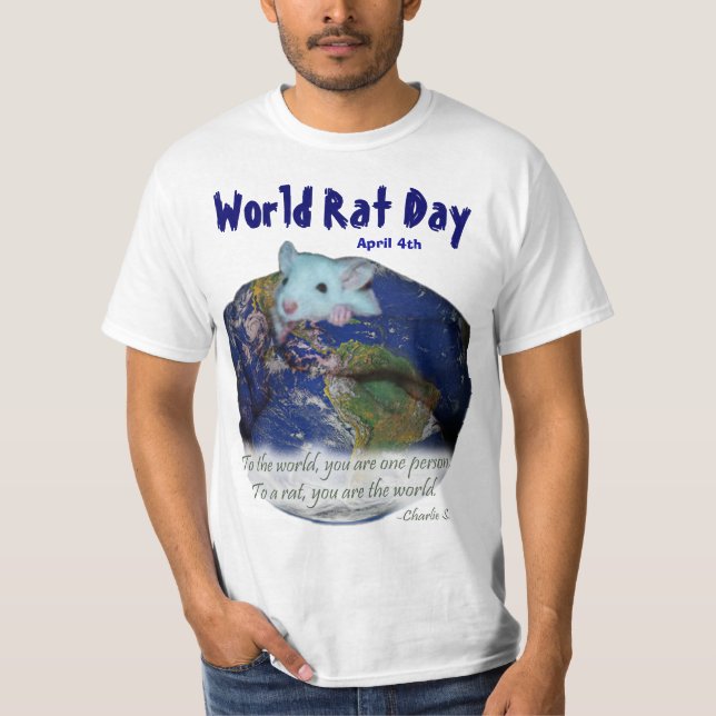 T-shirt Chemise de jour de rat du monde -- pour les (Devant)