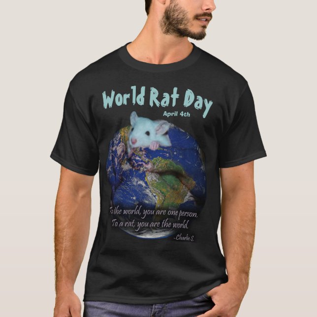 T-shirt Chemise de jour de rat du monde, version 2 (Devant)