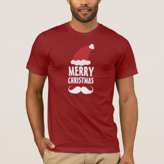 T-shirt Chemise de Joyeux Noël de moustache de Père Noël