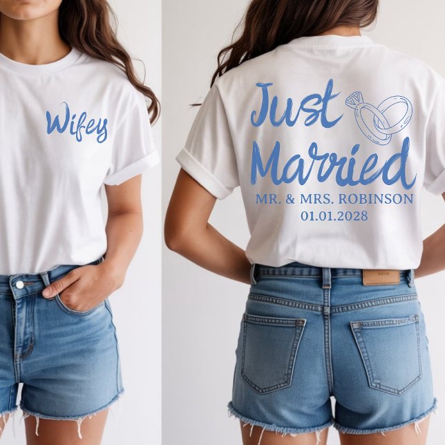 T-shirt Chemise de jumelage M & Mme personnalisée pour les (bride and groom shirts, just married shirts, his and hers shirts, custom mr and mrs shirts,)