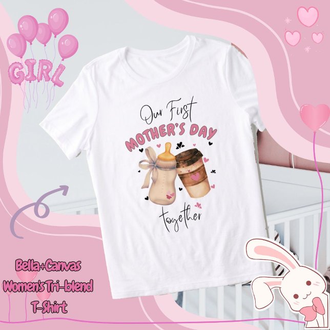 T-shirt Chemise de la Fête des Mères 2025/Pink Matching te (First Mother's Day Shirt 2025 / Pink Matching outfit, our first mothers shirt, new mommy gift, mothe)