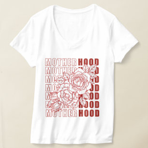 T-shirt Chemise de la mère Vintage Rose rouge tatouage flo