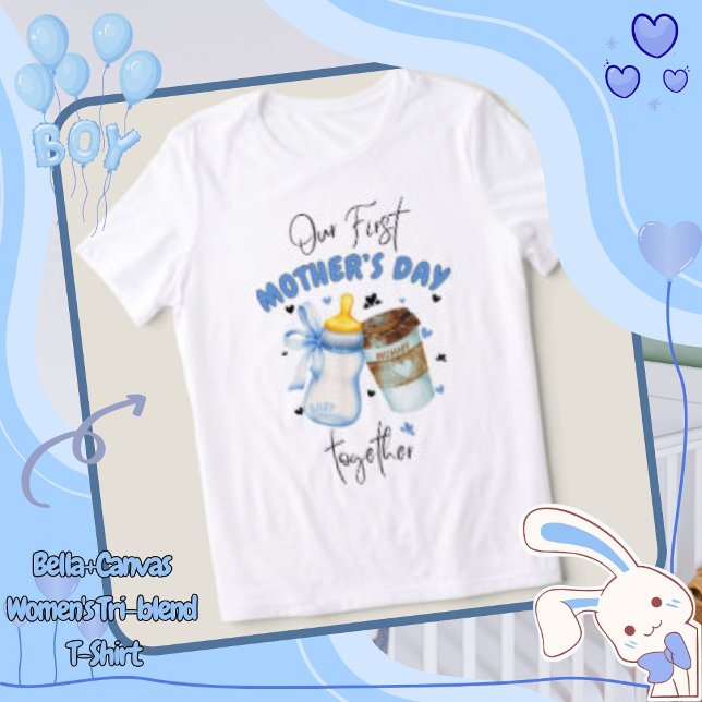 T-shirt Chemise de la première Fête des Mères 2025 /Couleu (First Mother's Day Shirt 2025 / Blue Matching outfit, our first mothers shirt, new mommy gift, mothe)