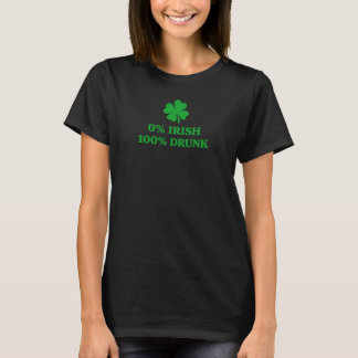 T-shirt Chemise de la Saint-Patrick 0% Irlandais 100% Ivre