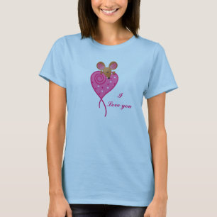 T-shirt Chemise de la souris d'amour rose