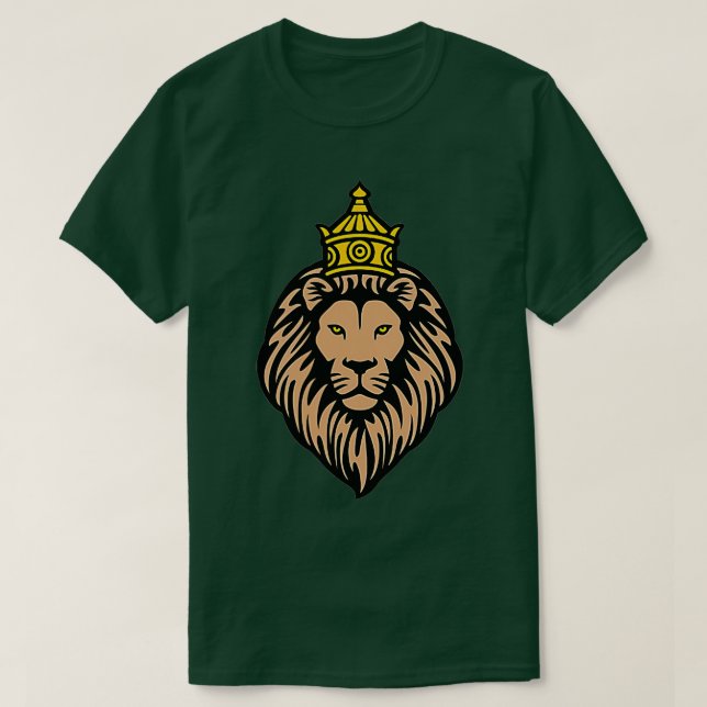 T-shirt Chemise de la tête de lion Roi Lion Chat Face Tee  (Design devant)