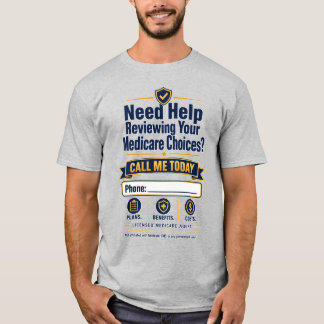 T-shirt Chemise de l'agent Medicare Appelez-moi | Numéro d