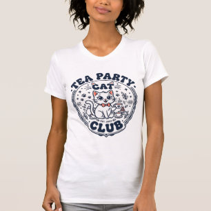 T-shirt Chemise de l'amant de chat de thé Party Art - Chat