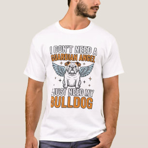 T-shirt Chemise de l'ange gardien Bulldog amateur de chien