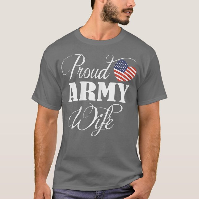 T-shirt Chemise de l'armée - Fier Jour de la femme de l'ar (Devant)