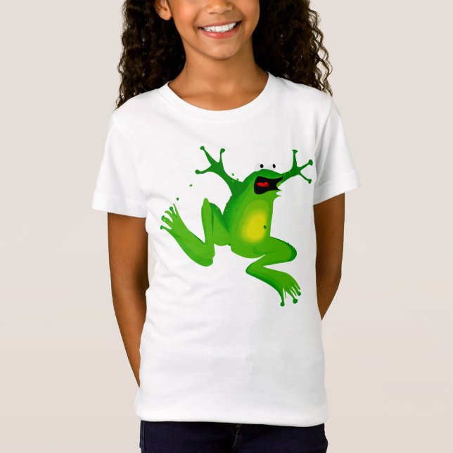 T-Shirt Chemise de l'enfant grenouille excitée (Devant)