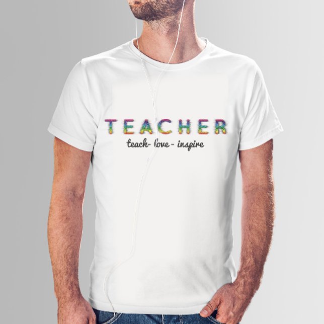 T-shirt Chemise de l'enseignant couleur texte personnalisé (Créateur téléchargé)
