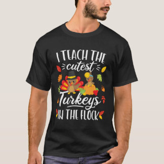 T-shirt Chemise De L'Enseignant De Thanksgiving J'Enseigne
