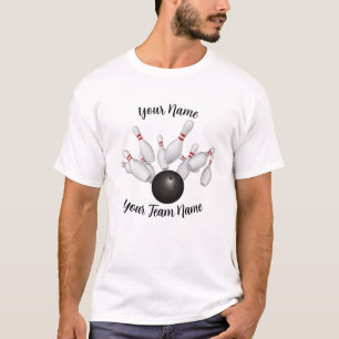 T-shirt Chemise De L'Équipe De Bowling Avec Nom Et Nom De 