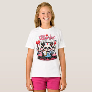 T-shirt Chemise de l'équipe d'infirmières pandas mignonnes