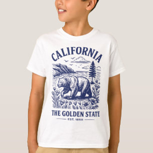 T-shirt Chemise de l'État Rétro Californie Établi 1850 Côt