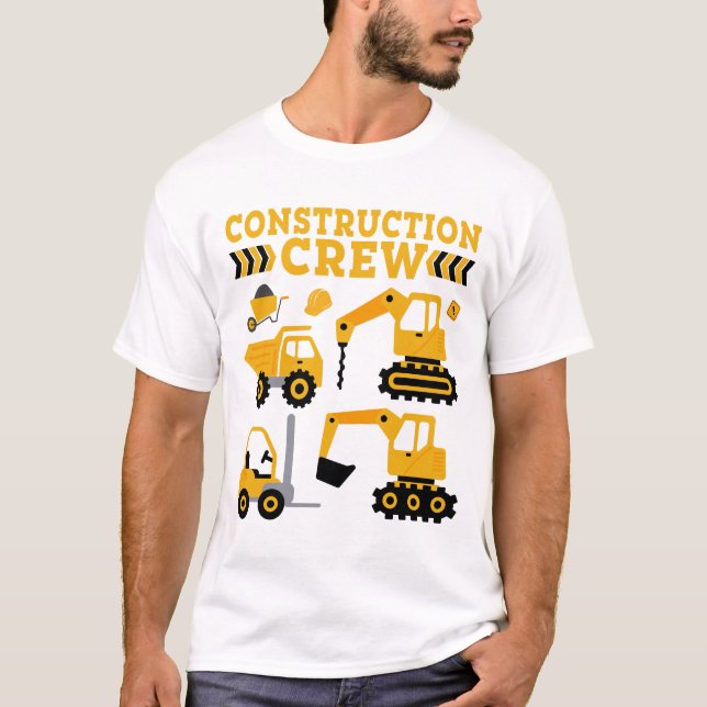 T-shirt Chemise de l'excavatrice de l'équipe de constructi (Devant)