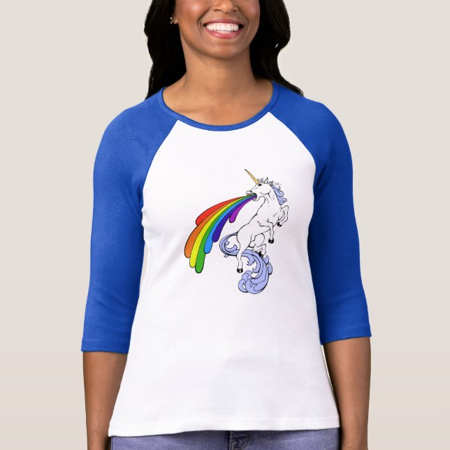 T-shirt Chemise de licorne d'arc-en-ciel (Devant)