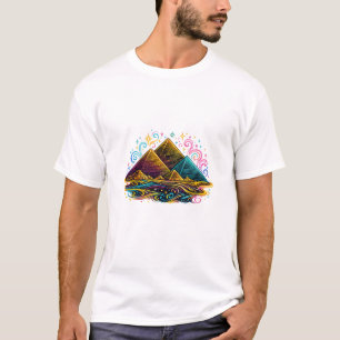T-shirt Chemise de ligne d'art de la pyramide d'Égypte mod