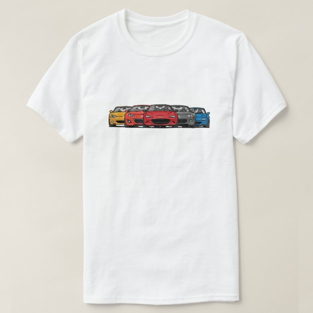 T-shirt Chemise de ligne de Mazda Miata des hommes (Design devant)