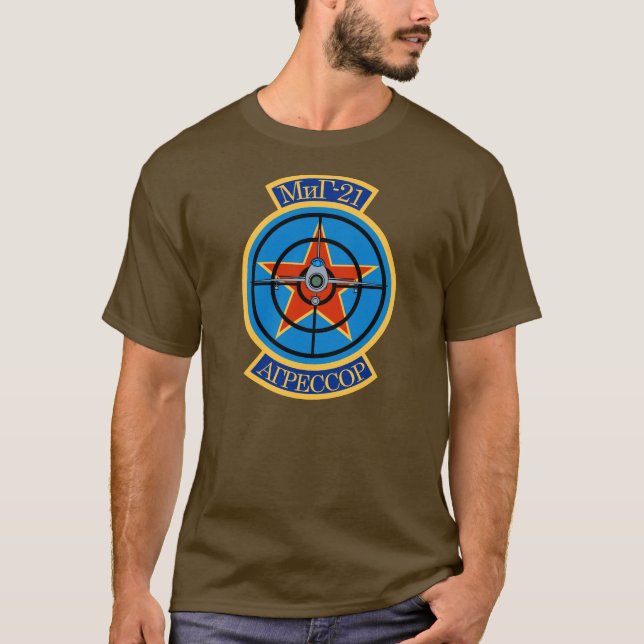 T-shirt Chemise de logo de l'agresseur MiG-21 (russe) (Devant)