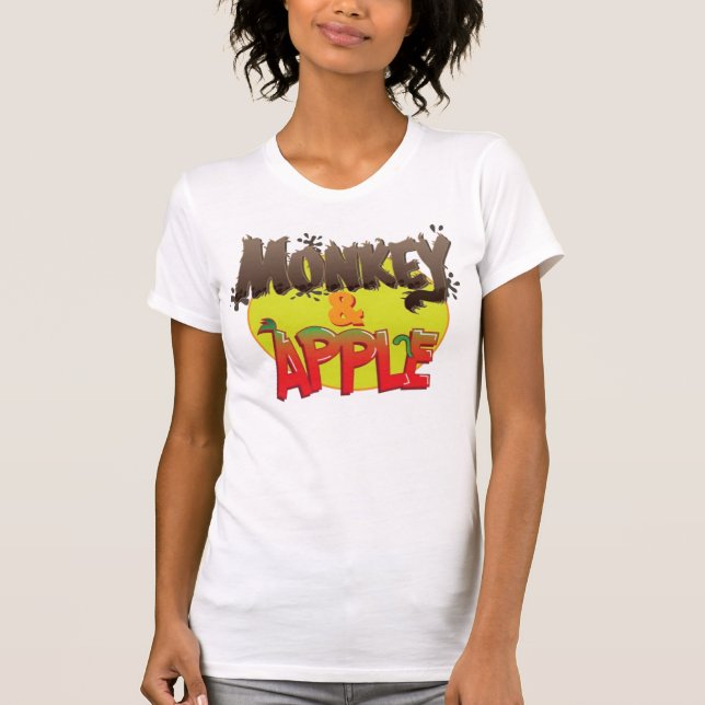T-shirt Chemise de logo de singe et d'Apple (Devant)