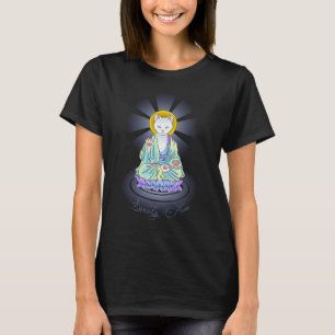T-shirt Chemise de Lotus de chat de Bouddha de Meow de