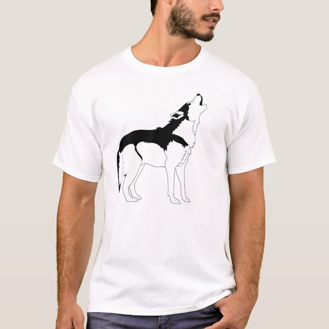 T-shirt Chemise de loup d'hurlement (Devant)