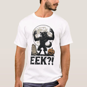 T-shirt Chemise de loup-garou Halloween Gravure vintage Lu