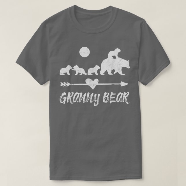 T-shirt Chemise de l'ours grand-mère avec quatre petits ou (Design devant)
