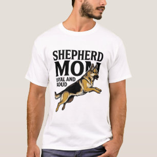 T-shirt Chemise de maman Berger allemand Gravure vintage C